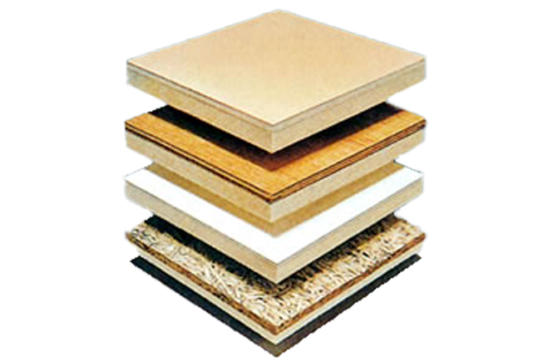 カネライトフォームに表面材（ベニヤ、石こうボード etc）を張り合わせ一体化した断熱、結露防止用複合板